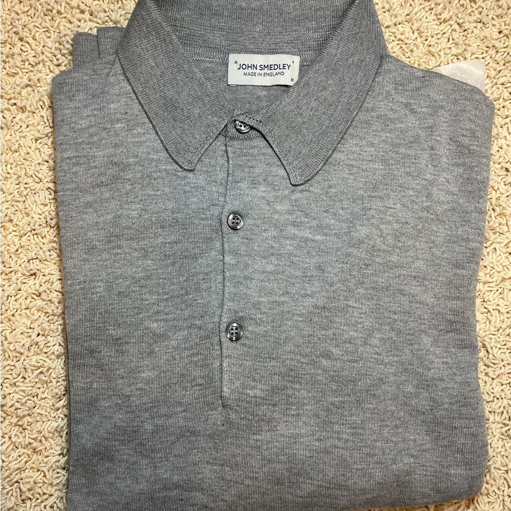 John Smedley Classic Gray Polo Shirt